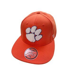 Zephyr Clemson Tigers Classic Fitted Cap 7 3/8 Embroidered Paw Logo Orange NEW
